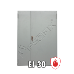 Drzwi przeciwpożarowe stalowe płaszczowe dwuskrzydłowe EI30 140'  